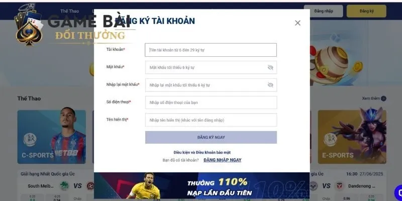 Đăng ký tài khoản Sky88 đơn giản chỉ với 6 bước